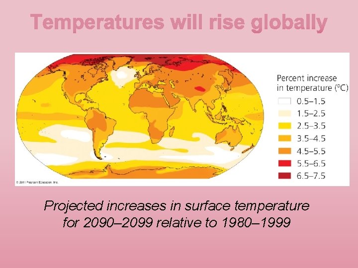 Projected increases in surface temperature for 2090– 2099 relative to 1980– 1999 