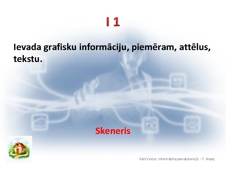 I 1 Ievada grafisku informāciju, piemēram, attēlus, tekstu. Skeneris Kārlis Veiss. Informātika pamatskola (5.