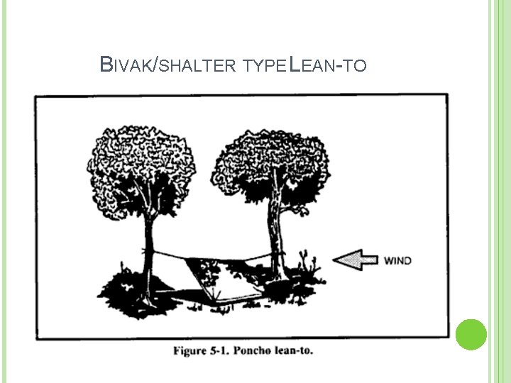 BIVAK/SHALTER TYPE LEAN-TO 