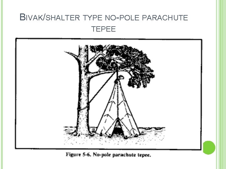 BIVAK/SHALTER TYPE NO-POLE PARACHUTE TEPEE 