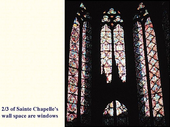 2/3 of Sainte Chapelle’s wall space are windows 