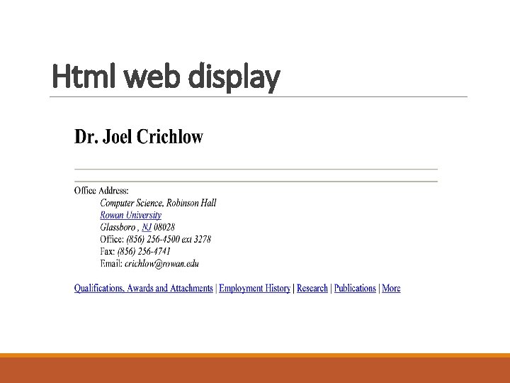 Html web display 