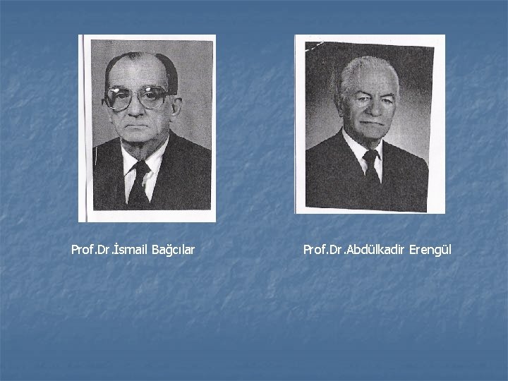 Prof. Dr. İsmail Bağcılar Prof. Dr. Abdülkadir Erengül 