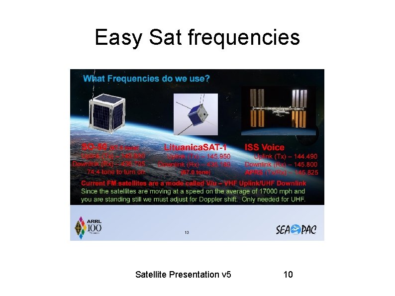 Easy Sat frequencies Satellite Presentation v 5 10 