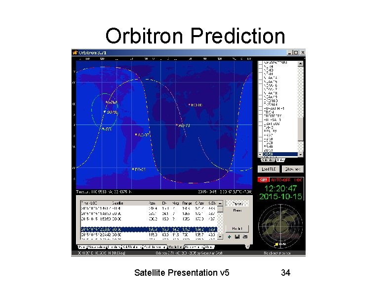 Orbitron Prediction Satellite Presentation v 5 34 