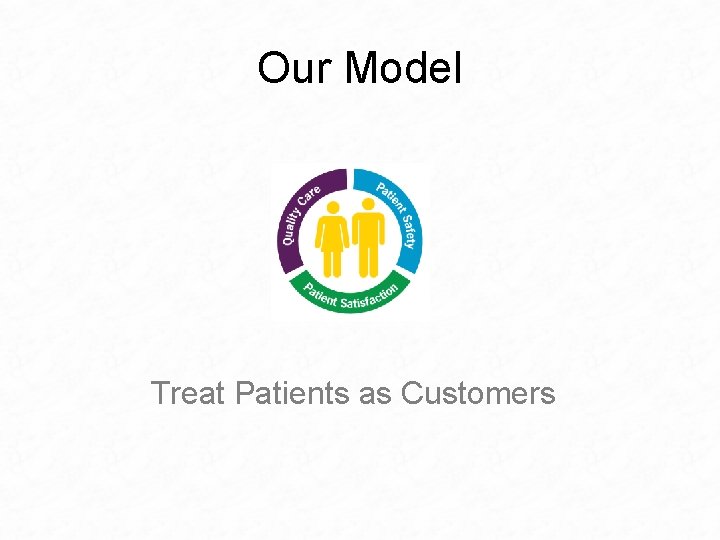 Our Model Treat Patients as Customers 