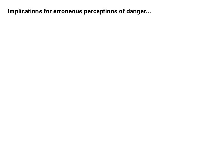 Implications for erroneous perceptions of danger. . . 