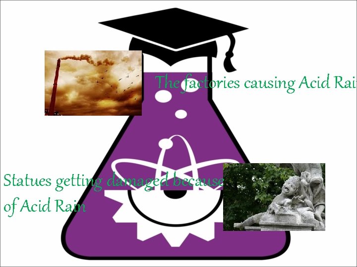 The factories causing Acid Rain Statues getting damaged because of Acid Rain 