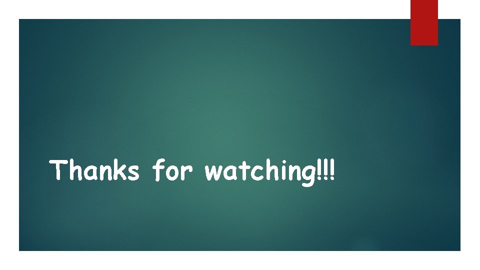 Thanks for watching!!! 