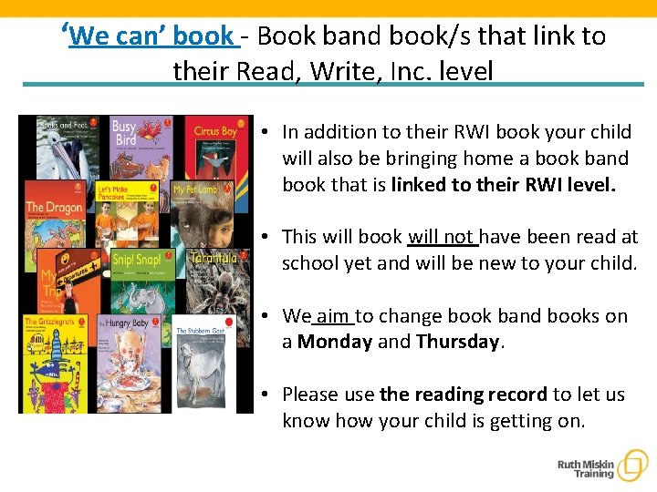 ‘We can’ book - Book band book/s that link to their Read, Write, Inc.