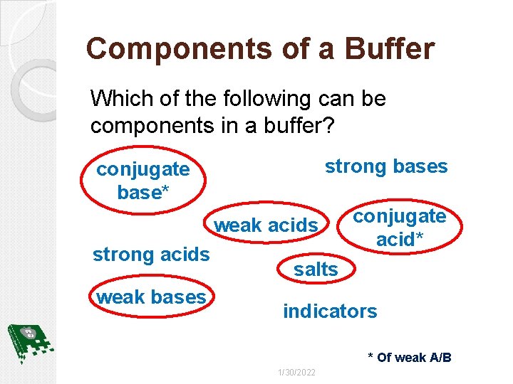 Components of a Buffer Which of the following can be components in a buffer?