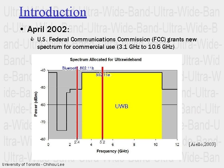 Introduction • April 2002: C U. S. Federal Communications Commission (FCC) grants new spectrum