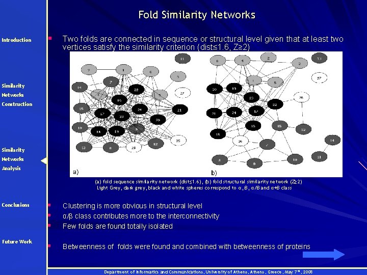 Fold Similarity Networks Introduction § Two folds are connected in sequence or structural level