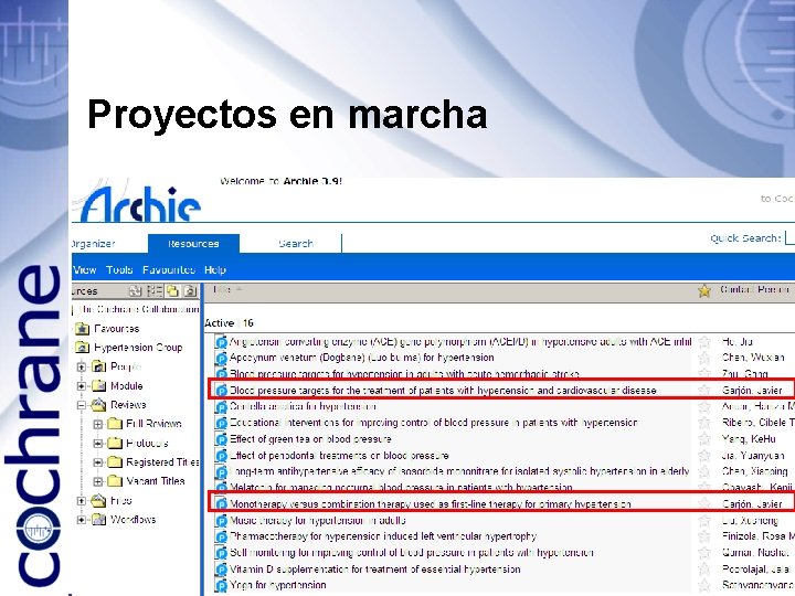 Proyectos en marcha 