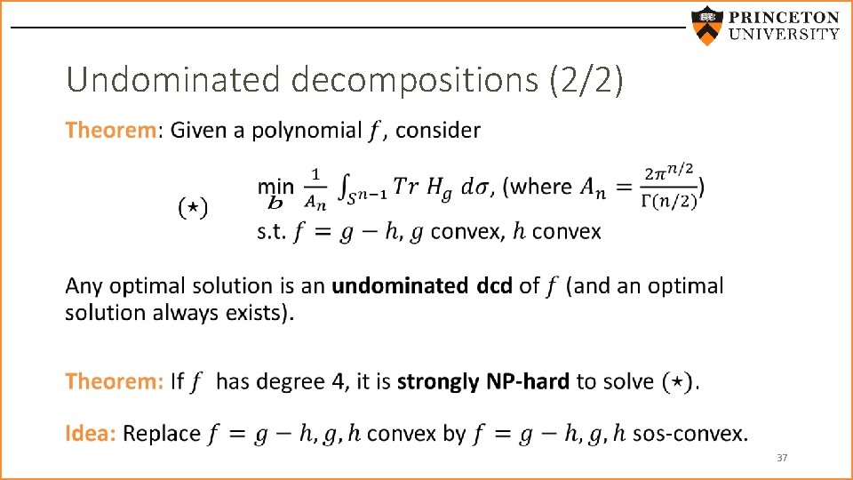 Undominated decompositions (2/2) • 37 