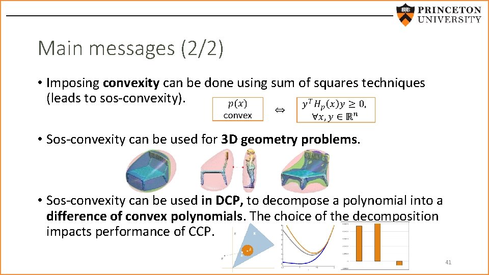 Main messages (2/2) • Imposing convexity can be done using sum of squares techniques