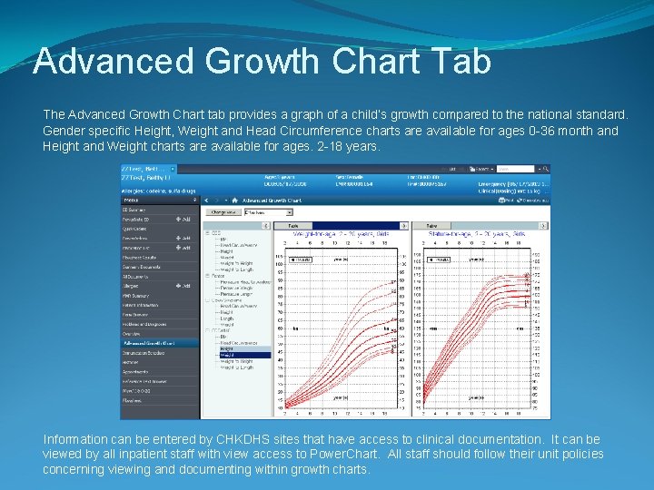 Advanced Growth Chart Tab The Advanced Growth Chart tab provides a graph of a