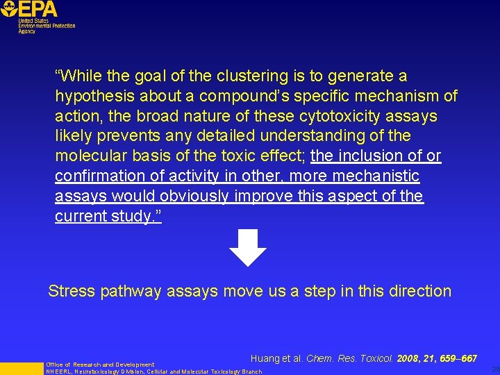 “While the goal of the clustering is to generate a hypothesis about a compound’s
