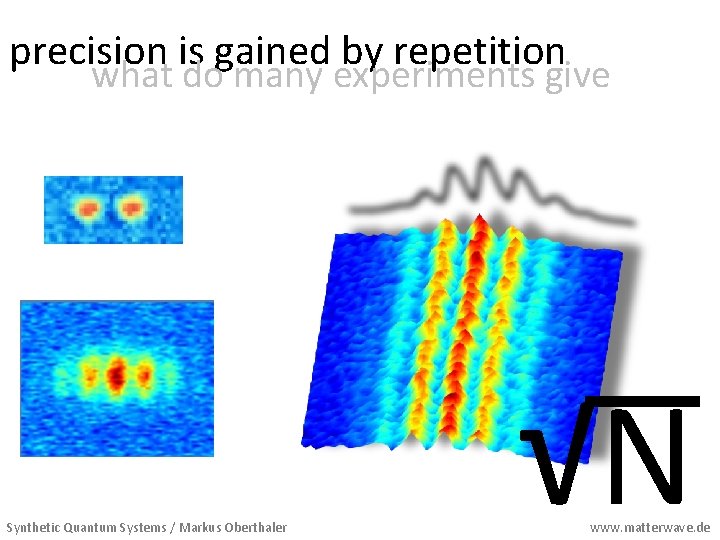 precision is gained by repetition what do many experiments give Synthetic Quantum Systems /