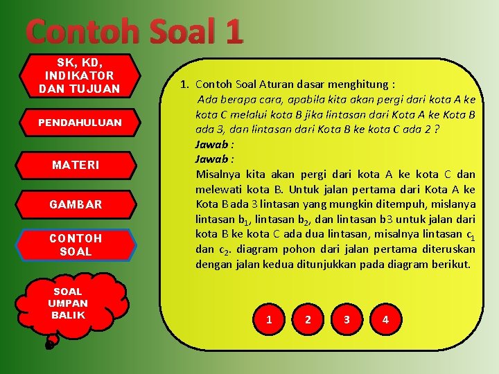 Contoh Soal 1 SK, KD, INDIKATOR DAN TUJUAN PENDAHULUAN MATERI GAMBAR CONTOH SOAL UMPAN