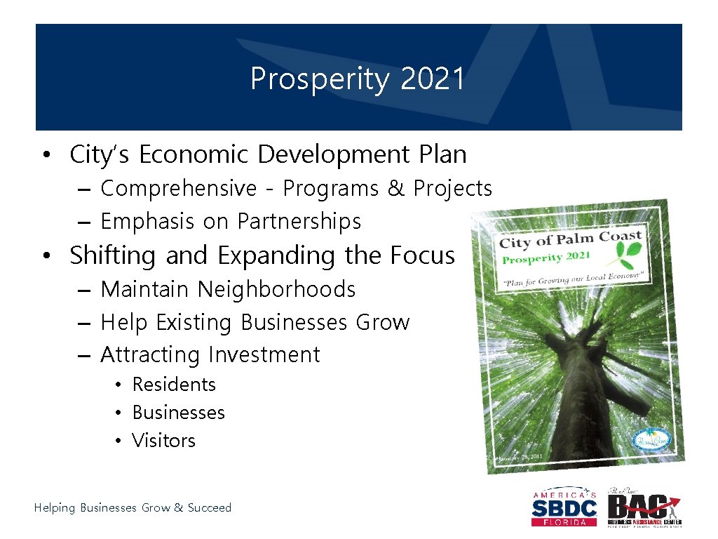 Prosperity 2021 • City’s Economic Development Plan – Comprehensive - Programs & Projects –