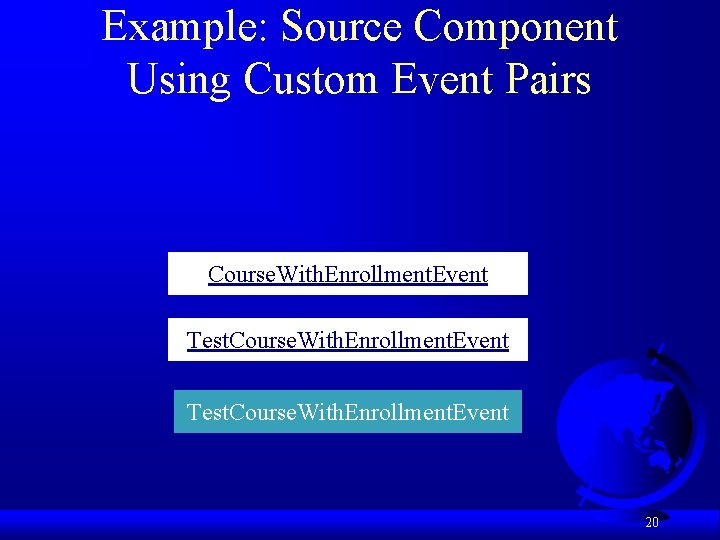 Example: Source Component Using Custom Event Pairs Course. With. Enrollment. Event Test. Course. With.
