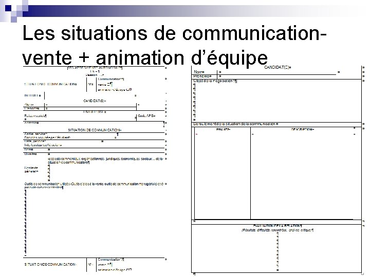 Les situations de communicationvente + animation d’équipe 