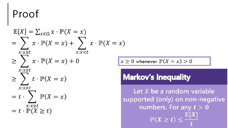 Proof Markov’s Inequality 