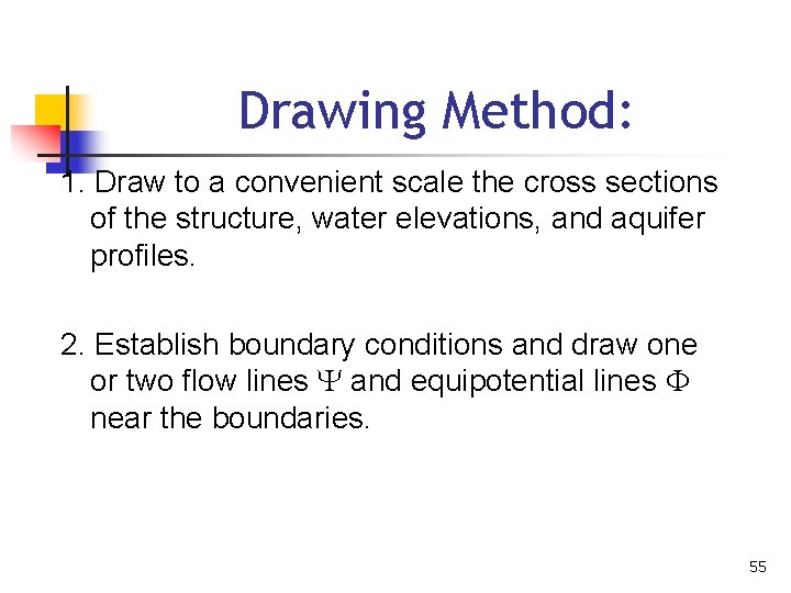Drawing Method: 1. Draw to a convenient scale the cross sections of the structure,