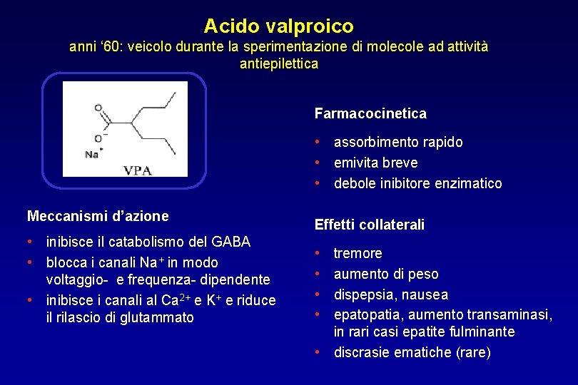 Acido valproico anni ‘ 60: veicolo durante la sperimentazione di molecole ad attività antiepilettica