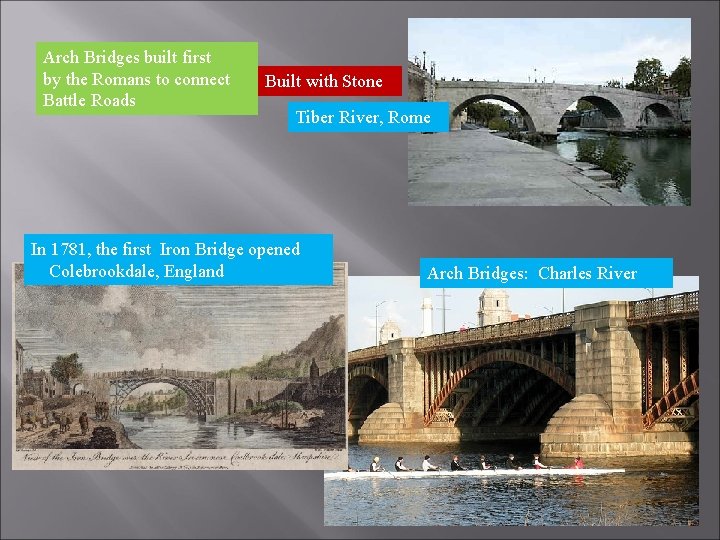 Arch Bridges built first by the Romans to connect Battle Roads Built with Stone