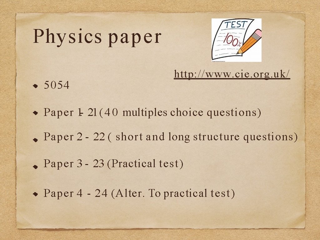 Physics paper 5054 http: //www. cie. org. uk/ Paper 1. - 21 ( 4