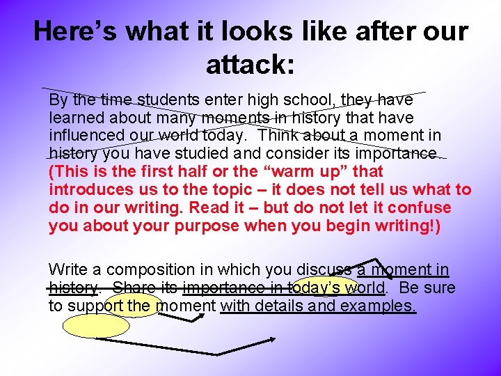 Here’s what it looks like after our attack: By the time students enter high