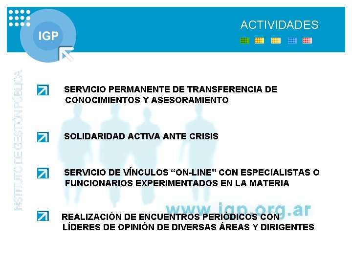 ACTIVIDADES SERVICIO PERMANENTE DE TRANSFERENCIA DE CONOCIMIENTOS Y ASESORAMIENTO SOLIDARIDAD ACTIVA ANTE CRISIS SERVICIO