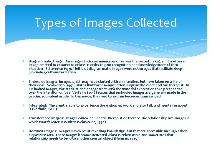 Types of Images Collected Diagrammatic Image: An image which communicates or serves the verbal