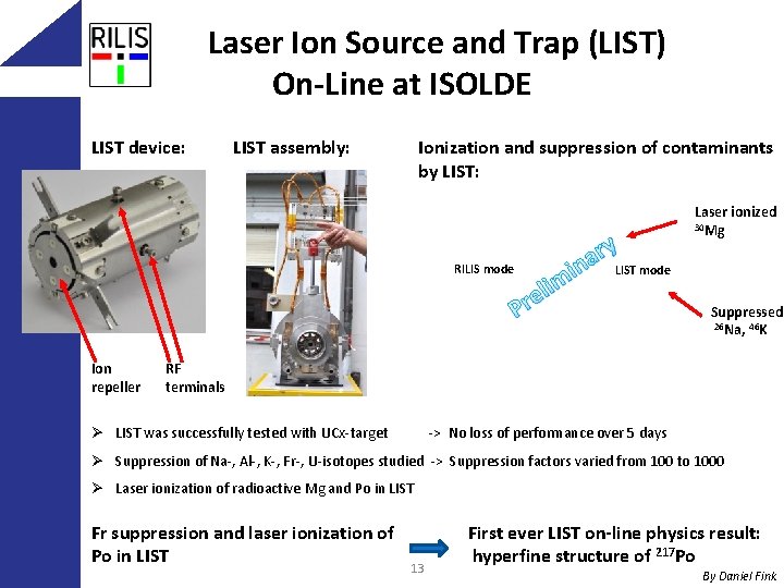 Laser Ion Source and Trap (LIST) On-Line at ISOLDE LIST device: Ionization and suppression