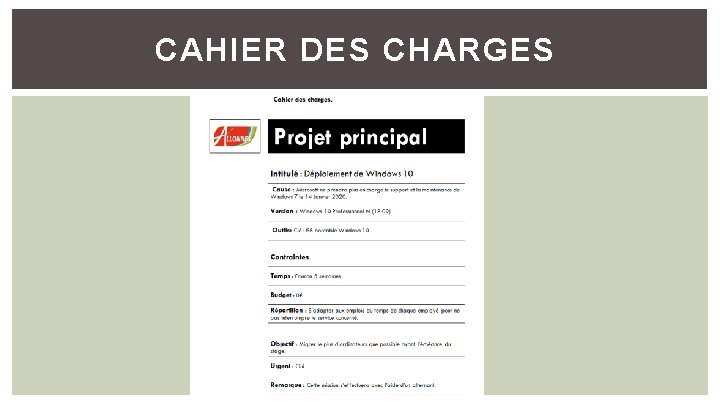 7 CAHIER DES CHARGES 