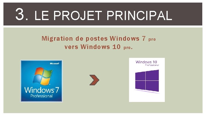 3. LE PROJET PRINCIPAL Migration de postes Windows 7 vers Windows 10 pro 