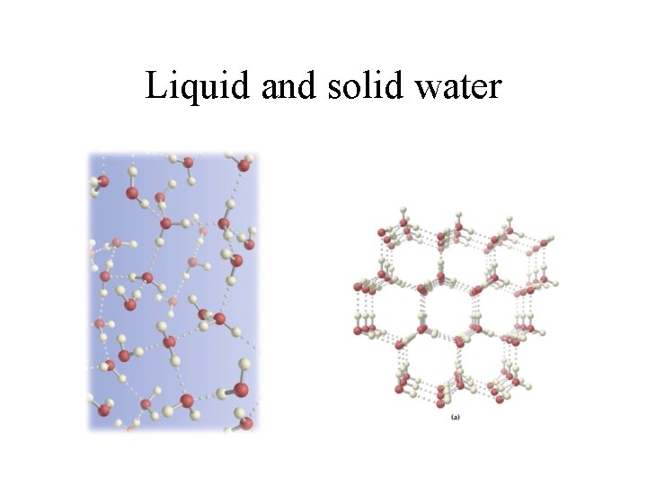 Liquid and solid water 