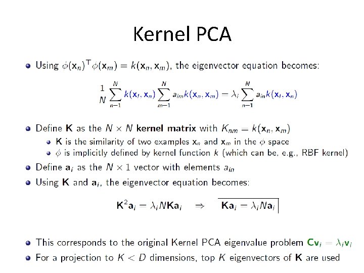 Kernel PCA Kernel PCA