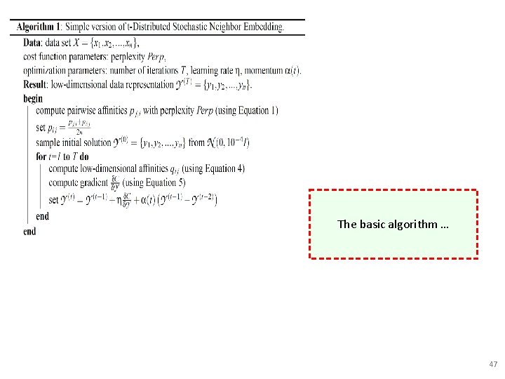 The basic algorithm … 47 The basic algorithm … 47