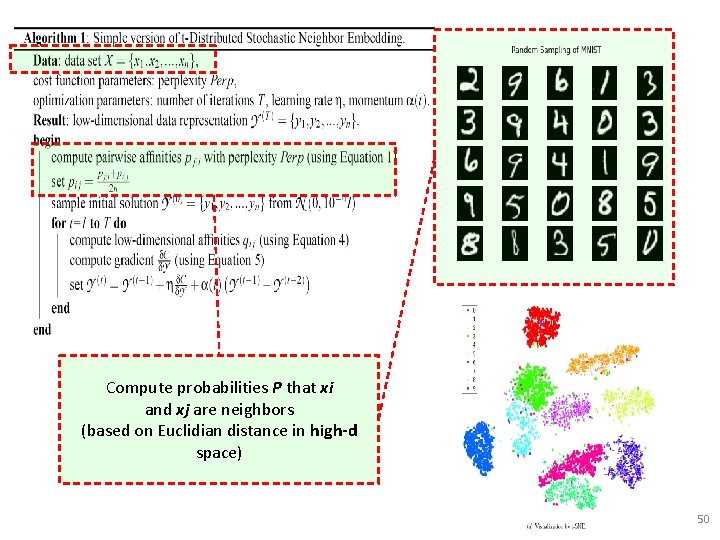 Compute probabilities P that xi and xj are neighbors (based on Euclidian distance in Compute probabilities P that xi and xj are neighbors (based on Euclidian distance in