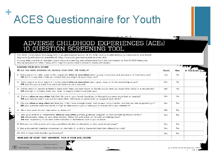 + ACES Questionnaire for Youth 