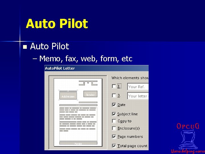 Auto Pilot n Auto Pilot – Memo, fax, web, form, etc 