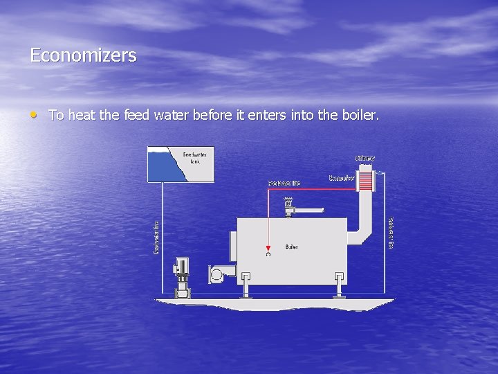 Economizers • To heat the feed water before it enters into the boiler. 