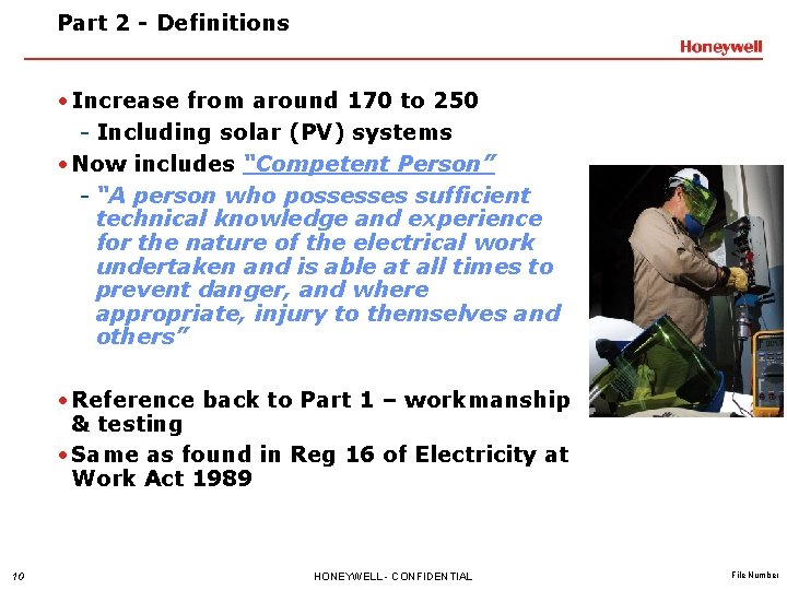 Part 2 - Definitions • Increase from around 170 to 250 - Including solar