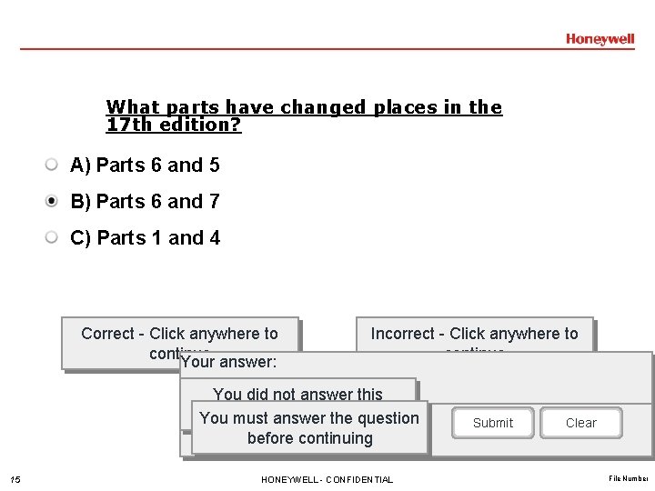 What parts have changed places in the 17 th edition? A) Parts 6 and