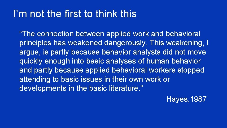 I’m not the first to think this ¥ “The connection between applied work and