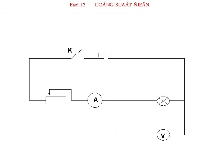 Baøi 12 CO NG SUAÁT ÑIEÄN K A V 