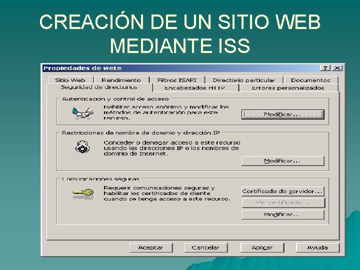 CREACIÓN DE UN SITIO WEB MEDIANTE ISS 